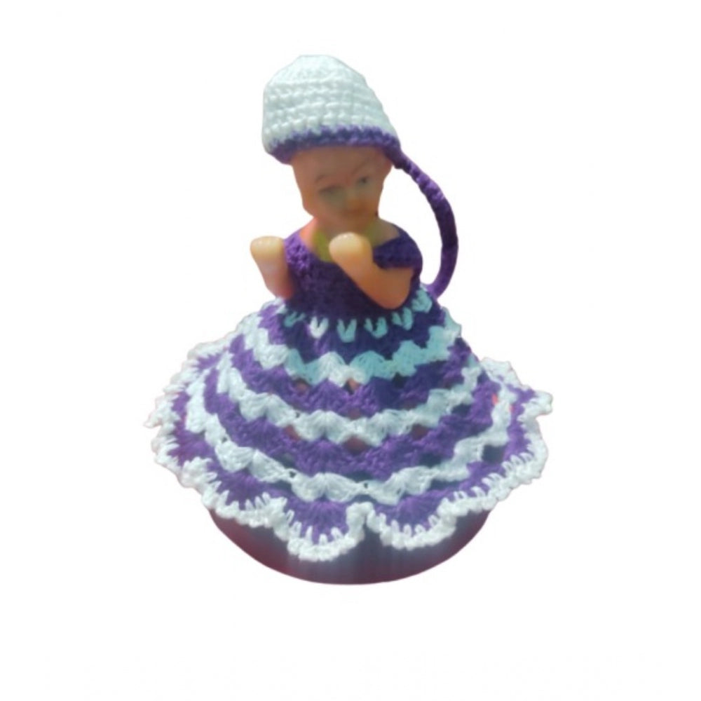 Generic Laddu Gopal Tharad Dress Size: 0 To 6 (White-Lavender) Main image