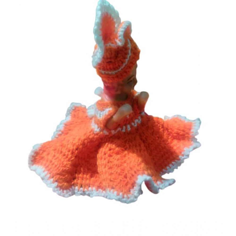 Generic Laddu Gopal Tharad Dress Size: 0 To 6 (Orange-White) Secondary image