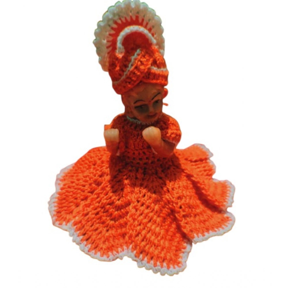 Generic Laddu Gopal Tharad Dress Size: 0 To 6 (Orange) Main image
