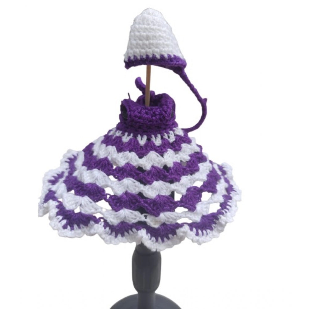 Generic Laddu Gopal Tharad Dress Size: 0 To 6 (White-Lavender) Secondary image