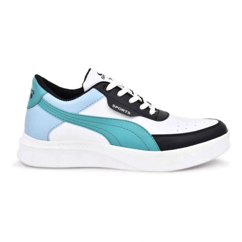 Generic Men's Casual Synthetic Solid Lace-Up Shoes (Blue)