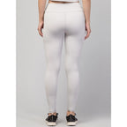 Generic Women's Polyester Solid Ankle Length High-Rise Tights (Light Grey)