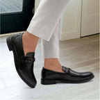 Generic Men's Casual Faux Leather Solid Slip-on Formal Shoes (Black)