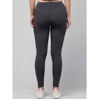 Generic Women's Polyester Solid Ankle Length High-Rise Tights (Grey)