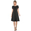 Generic Women's Knitting stretchable Solid Round Neck Cap Sleeve Dress (Black)