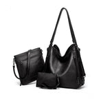 Generic Women's PU Leather Medium Shoulder Zipper Handbag (Black)