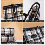 Generic Women's Woolen  Medium Shoulder Zipper Handbag (White)