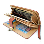 Generic Women's Faux Leather Medium Snap Button Wallet (Brown)