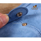 Generic Women's Faux Leather Medium Snap Button Wallet (Blue)