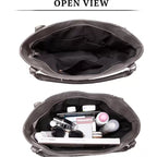 Generic Women's PU Leather Large Shoulder Zipper Handbag (Grey)