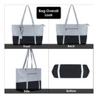 Generic Women's Faux Leather Large Shoulder Zipper Handbag (Light Blue)