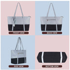 Generic Women's Faux Leather Large Shoulder Zipper Handbag (Light Blue)