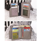 Generic Women's Vegan Leather Small Zipper Wallet (Grey)