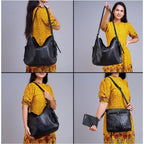 Generic Women's PU Leather Medium Shoulder Zipper Handbag (Black)