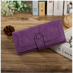 Generic Women's Faux Leather Medium Snap Button Wallet (Purple)