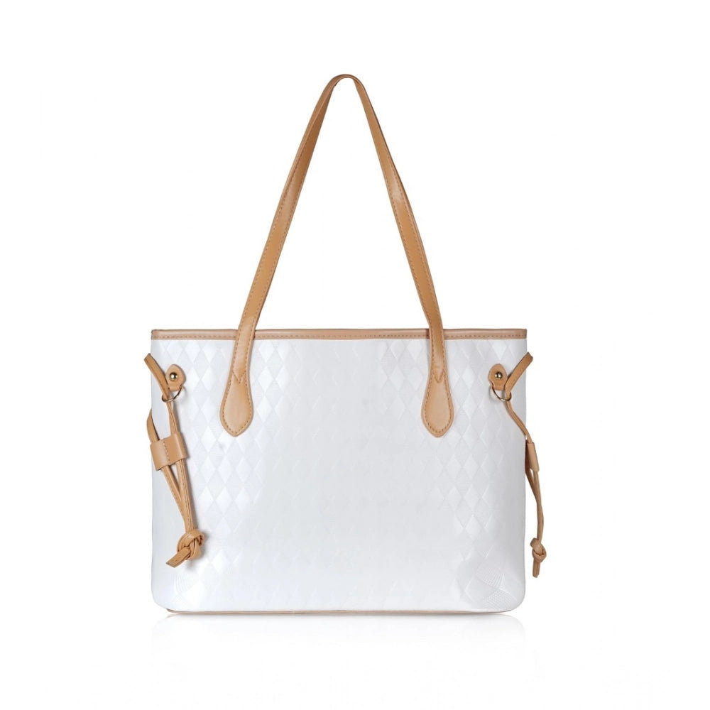 Generic Women's Canvas Medium Shoulder Zipper Handbag (White) Main image