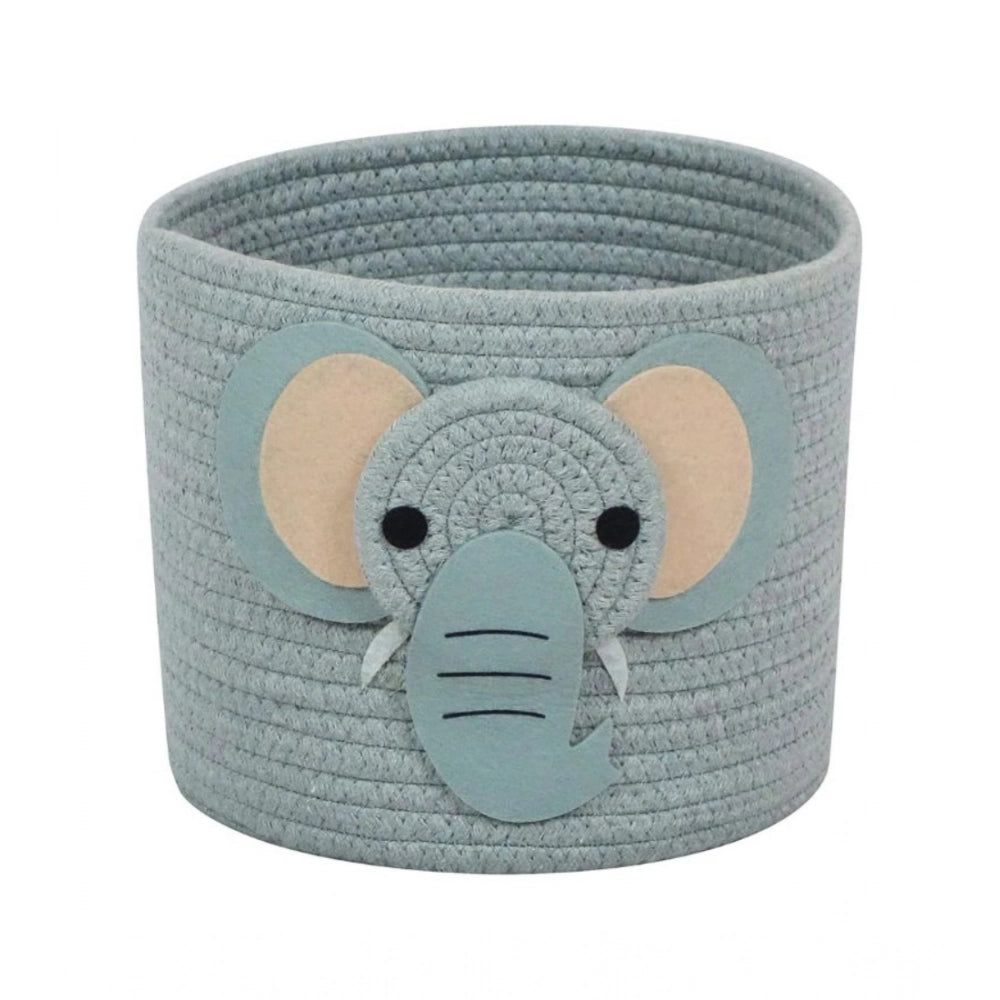 Generic Cotton Elephant Basket 10x8 Inch Pack of 1 (Grey) Main image