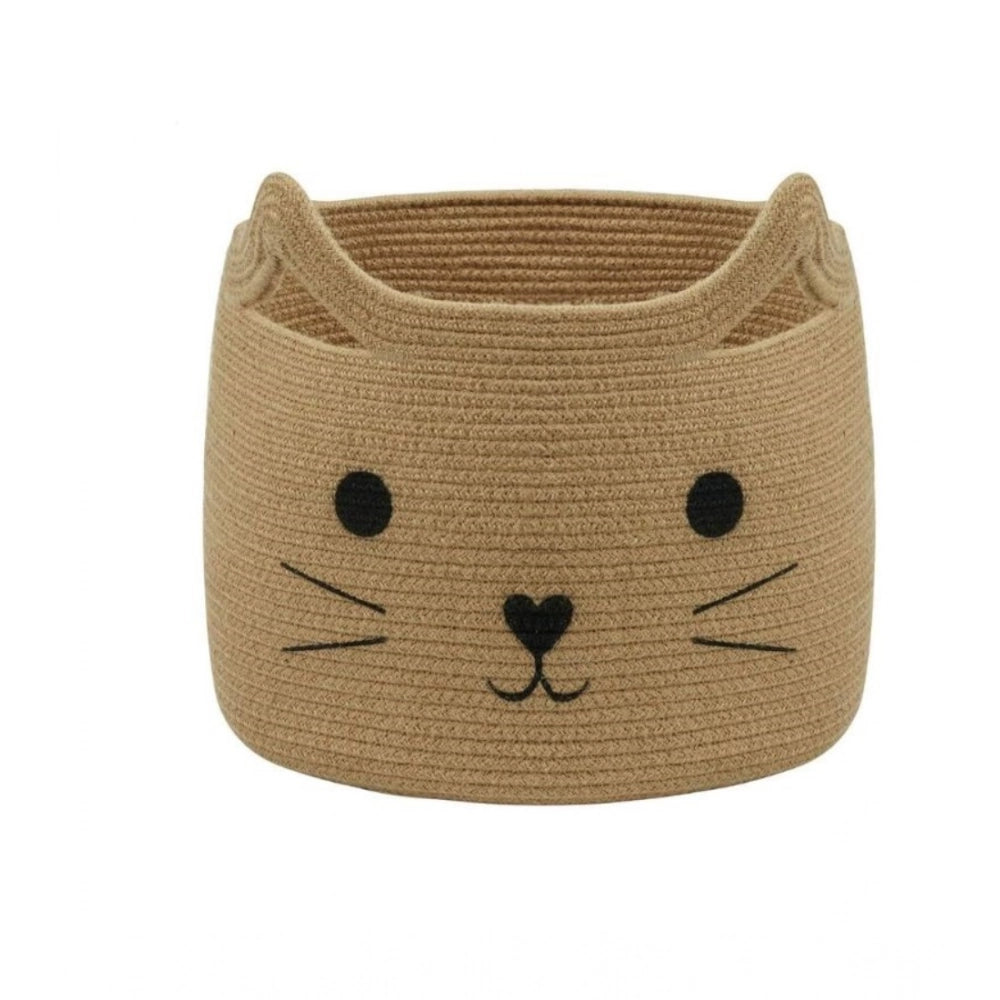Generic Cotton Large Storage Cat Basket 15x11 Inch Pack of 1 (Beige) Secondary image