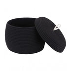 Generic Cotton Bear Shaped Storage Matka Basket With Lid Pack of 1 (Black)