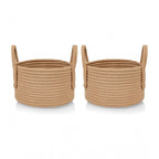 Generic Cotton Round Storage Rope Woven Baskets Pack of 2 (Beige)
