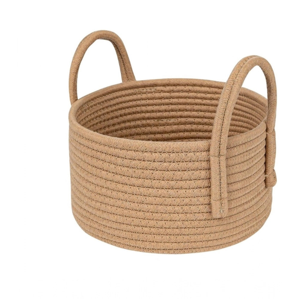 Generic Cotton Round Storage Rope Woven Baskets Pack of 2 (Beige) Main image