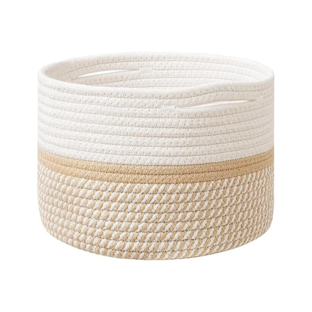 Generic Cotton Storage Rope Woven Baskets 9x7 Inch Pack of 1 (Beige) Main image