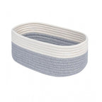 Generic Cotton Oval Storage Rope Woven Baskets Pack of 1 (White Grey)