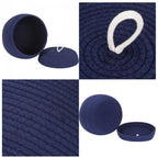 Generic Cotton Bear Shaped Storage Matka Basket With Lid Pack of 1 (Blue)