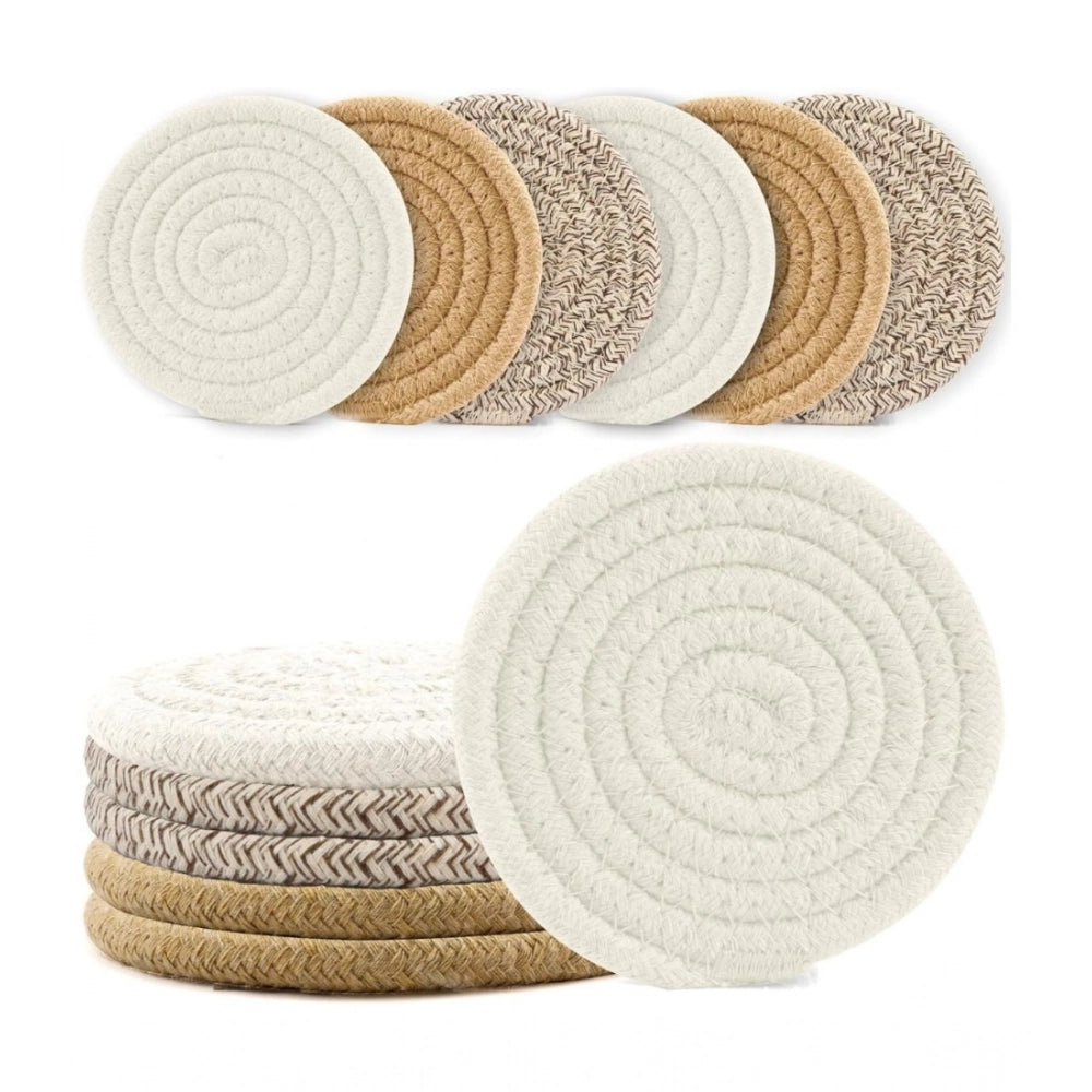Generic Cotton Rope Drink Coasters 6 Pcs Set (Multicolor) Main image
