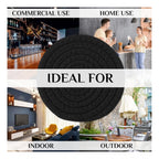 Generic Cotton Rope Drink Coasters 4 Pcs Set (Black)