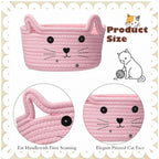 Generic Cotton Small Cat With Face Basket Pack of 1 (Pink)