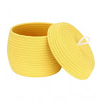 Generic Cotton Bear Shaped Storage Matka Basket With Lid Pack of 1 (Yellow)