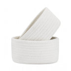 Generic Cotton Storage Rope Woven Baskets Pack of 2 (White)