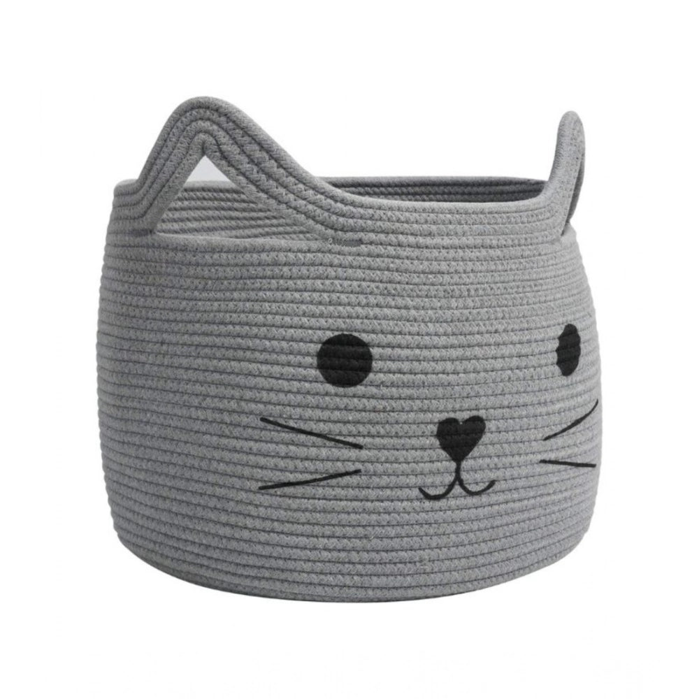 Generic Cotton Large Storage Cat Basket 15x11 Inch Pack of 1 (Grey) Main image