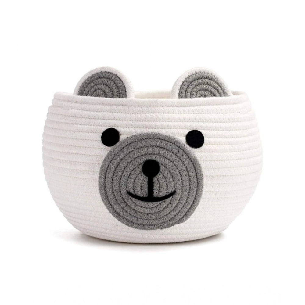 Generic Cotton Bear Shaped Storage Baskets Pack of 1 (White) Main image