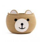 Generic Cotton Bear Shaped Storage Baskets Pack of 1 (Beige)