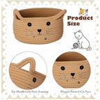 Generic Cotton Small Cat With Face Basket Pack of 1 (Beige)