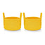 Generic Cotton Round Storage Rope Woven Baskets Pack of 2 (Yellow)