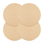 Generic Cotton Dining Table Round Placemat Mats Set of 4 (Cream)