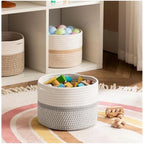 Generic Cotton Storage Rope Woven Baskets 9x7 Inch Pack of 1 (Grey)