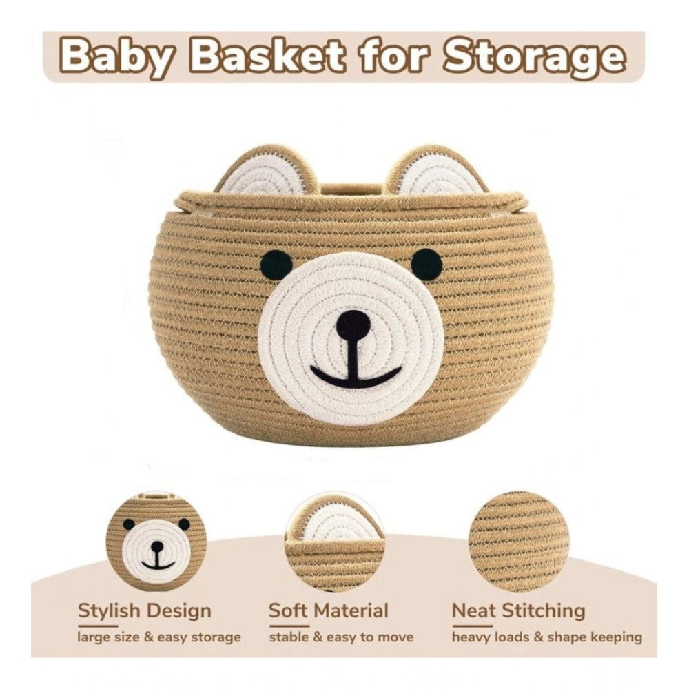 Generic Cotton Bear Shaped Storage Baskets Pack of 1 (Beige) Secondary image