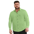 Generic Mens Casual Cotton Solid Full Sleeve Shirt (Pista)