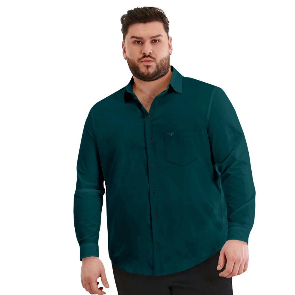 Generic Mens Casual Cotton Solid Full Sleeve Shirt (Rama) Main image