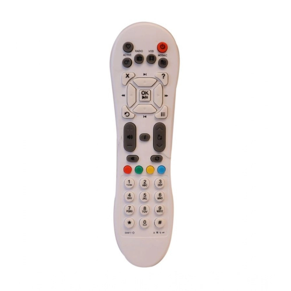 Generic DTH Remote No. 125 Compatible-Replacement for Videocon DTH Set Top Box Remote (White) Main image