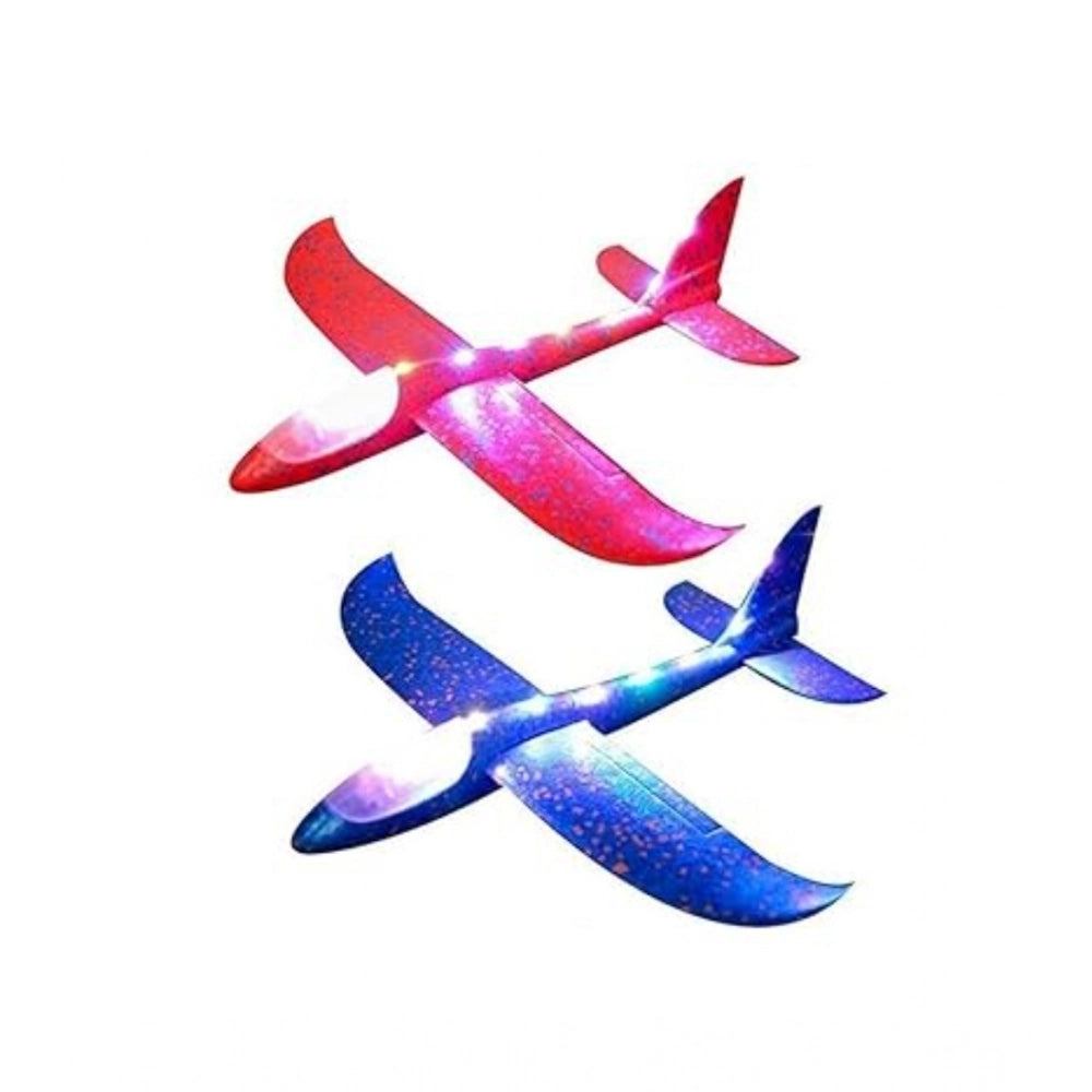 Generic Plastic 3D Throw Foam Plane Aeroplane Gliders, Flying Aircraft Pack Of 1 (Multicolor )