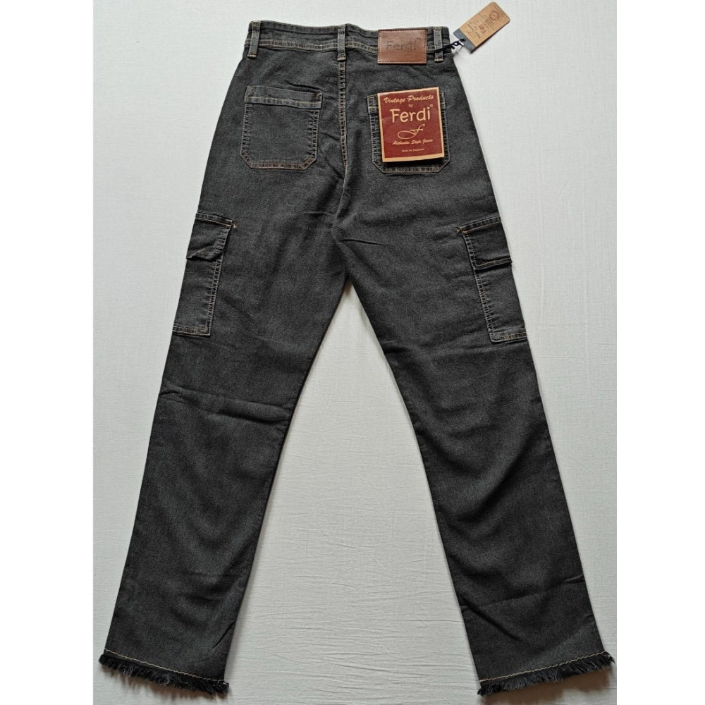Generic Women's Cotton Blended Solid Cargo Straight Fit (Grey) Secondary image
