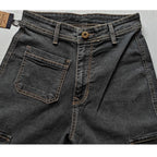 Generic Women's Cotton Blended Solid Cargo Straight Fit (Grey)
