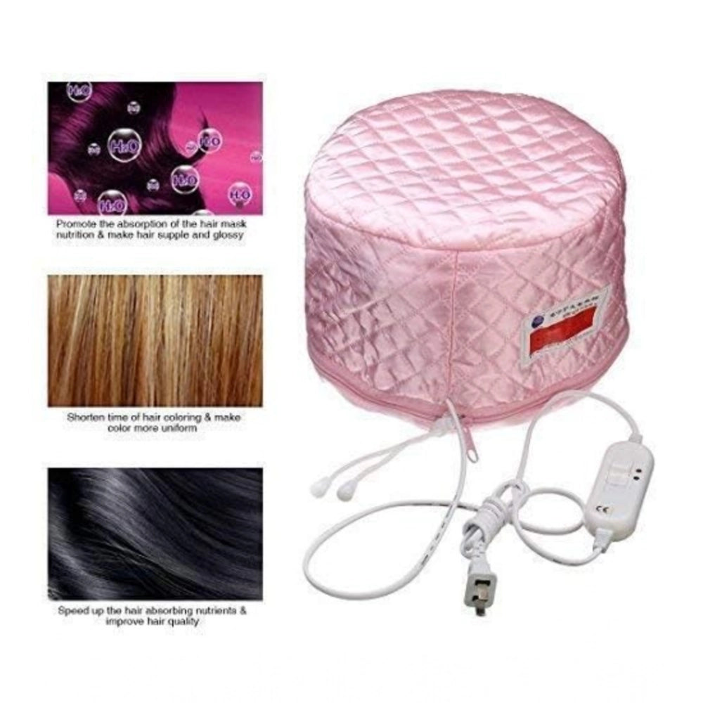 Generic Plastic Head Spa Cap Treatment with Beauty Steamer (Pink) Secondary image