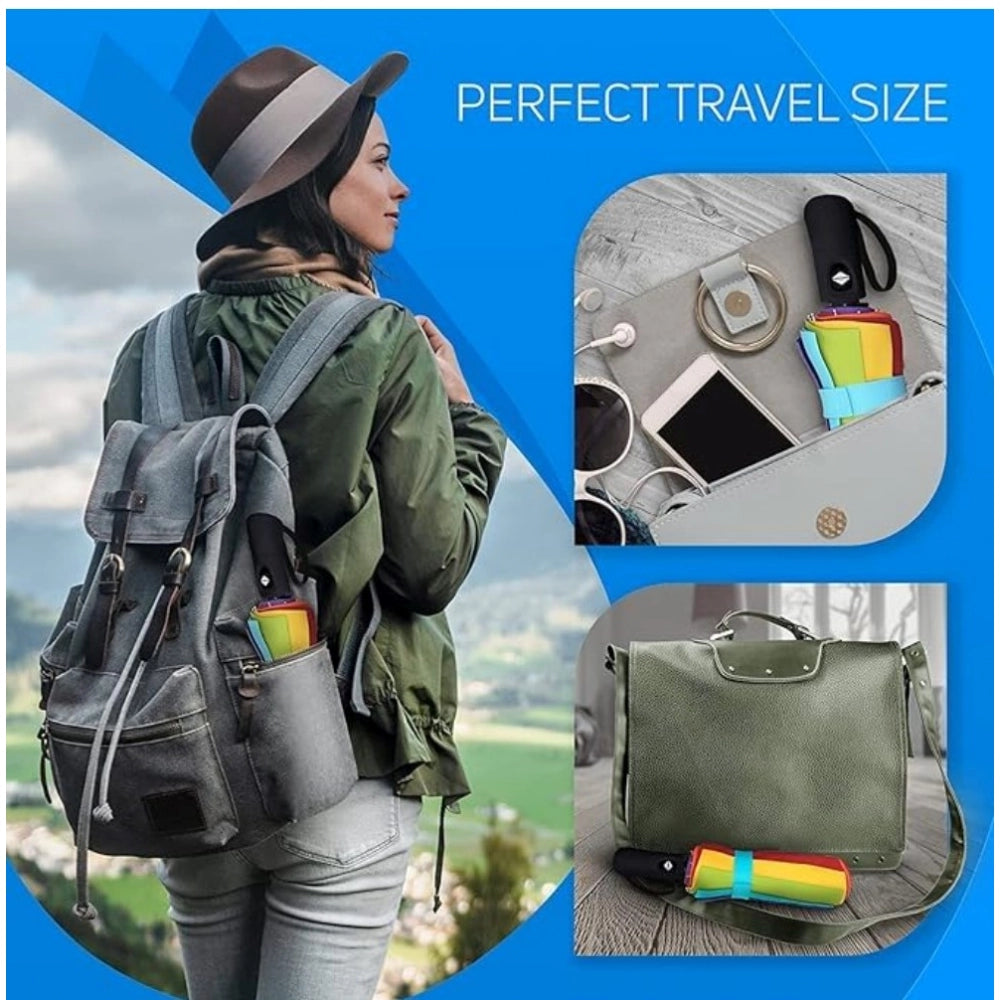 Generic Metal Portable Auto Travel Umbrella (Rainbow)