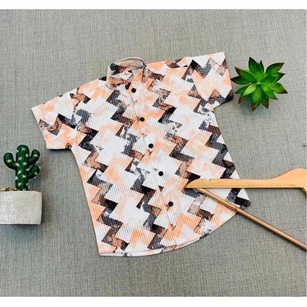 Generic Boy's Cotton Blend Printed Short Sleeve Shirt (MultiColor) Main image